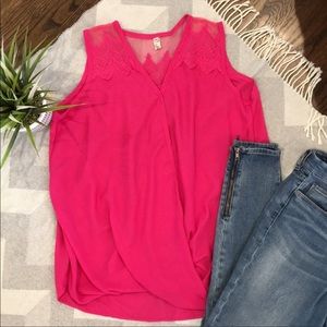 Barbie Pink Wrap Lace Tank Gorgeous detail